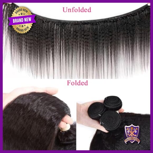 Kinky Straight Human Hair Bundles 14 16 18 Inch Brazilian Virgin Hair main image 4